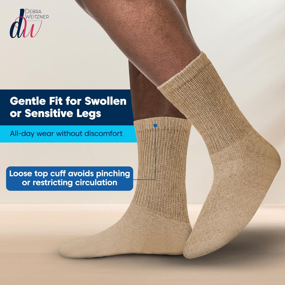 Packaging image showing a 6-pack of Debra Weitzner diabetic socks.