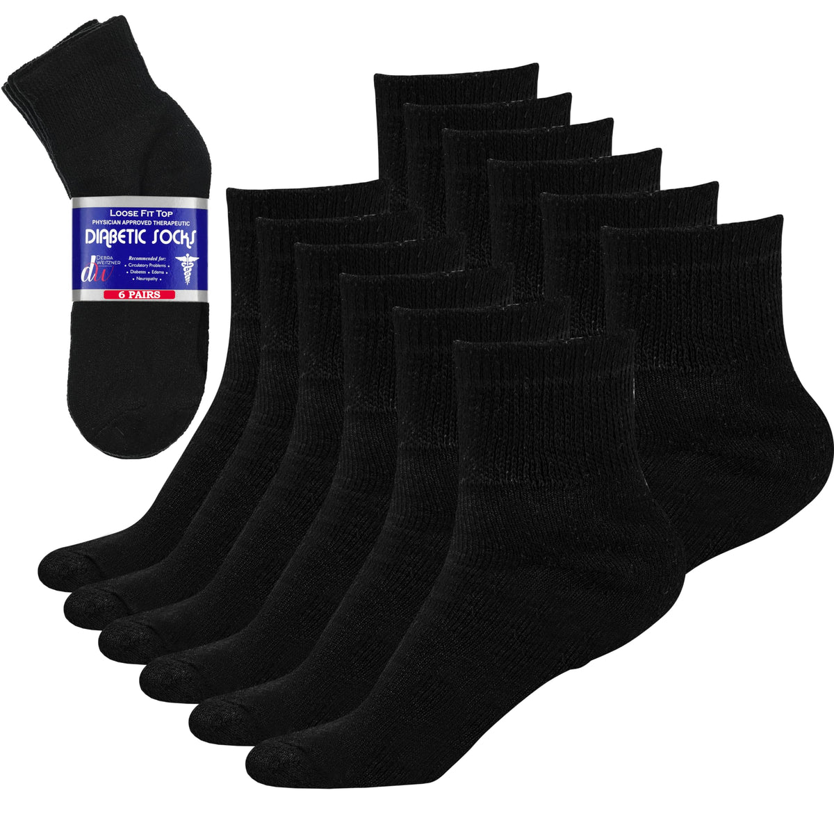 Debra Weitzner men's diabetic ankle socks in black offer all-day comfort