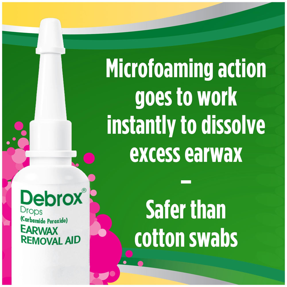 Travel-sized Debrox bottle ready for on-the-go ear care.