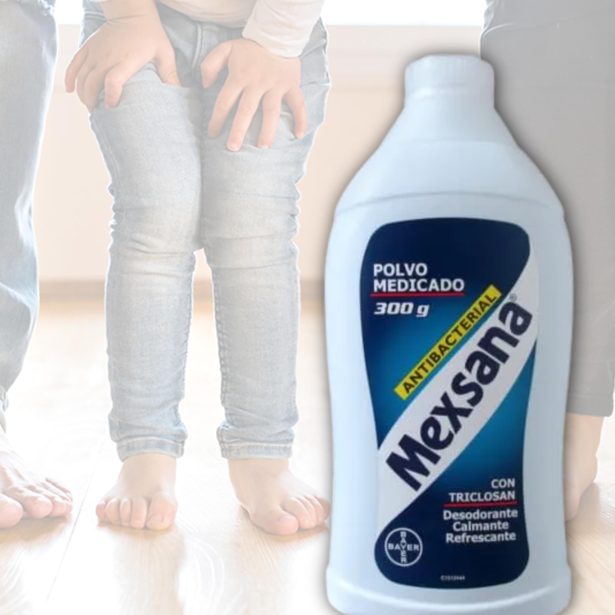 DECA EXPERTS Mexsana powder dries feet and absorbs moisture.