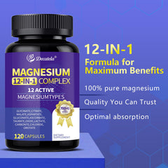 Decatela Magnesium 12-in-1 night routine suggesting better sleep without stiffness