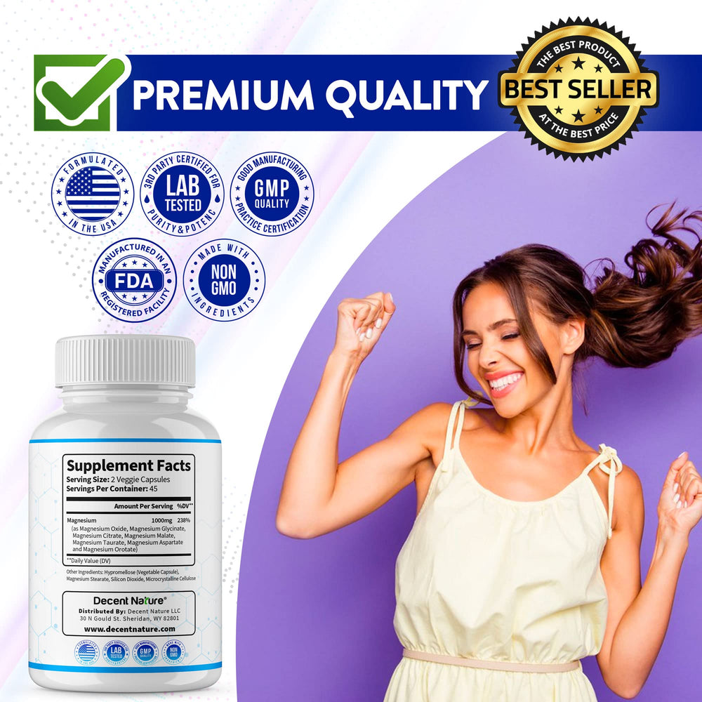 A daily-use scene for DECENT NATURE Magnesium Complex suggests easy integration into routines.