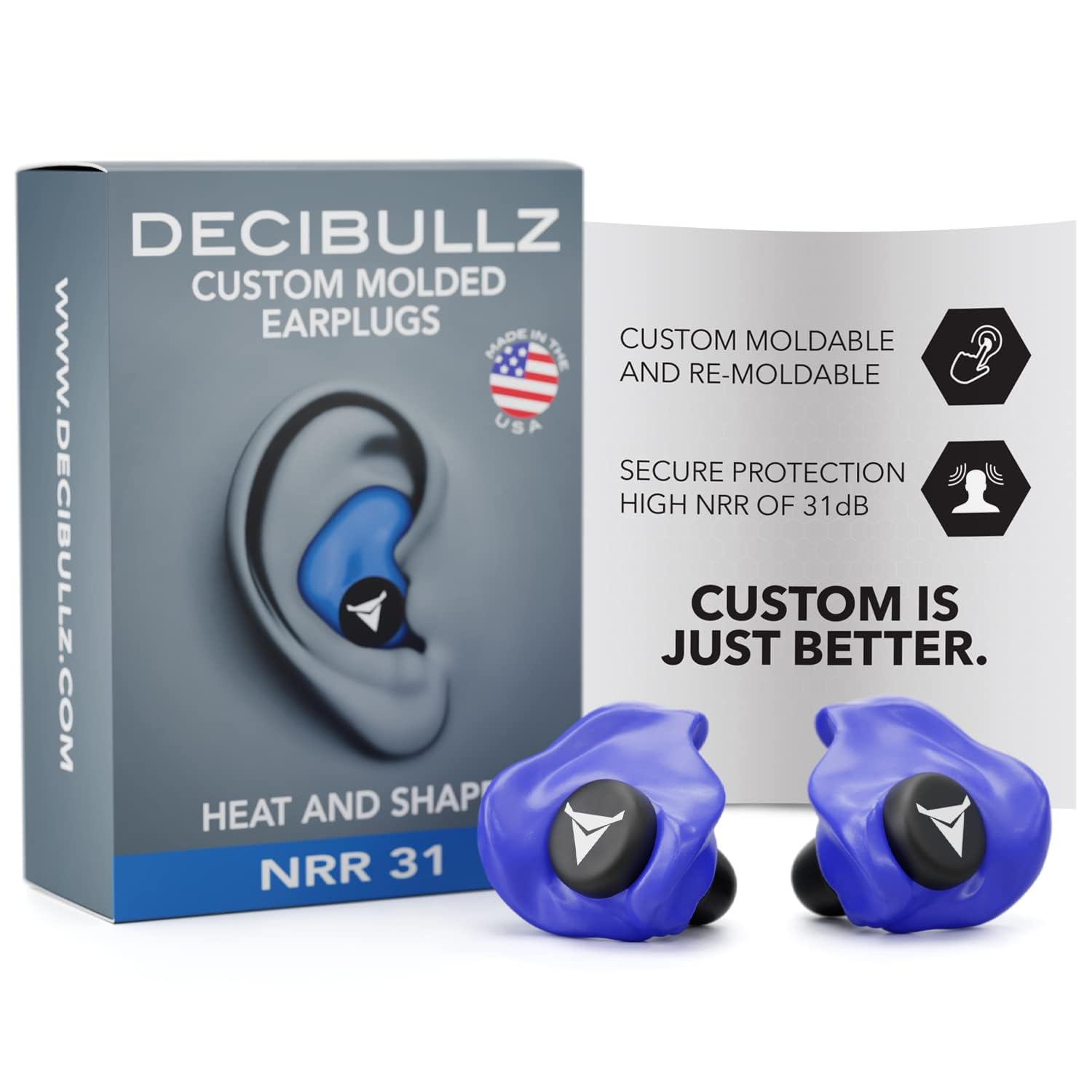 Decibullz custom molded earplugs overview with a precise noise isolation concept