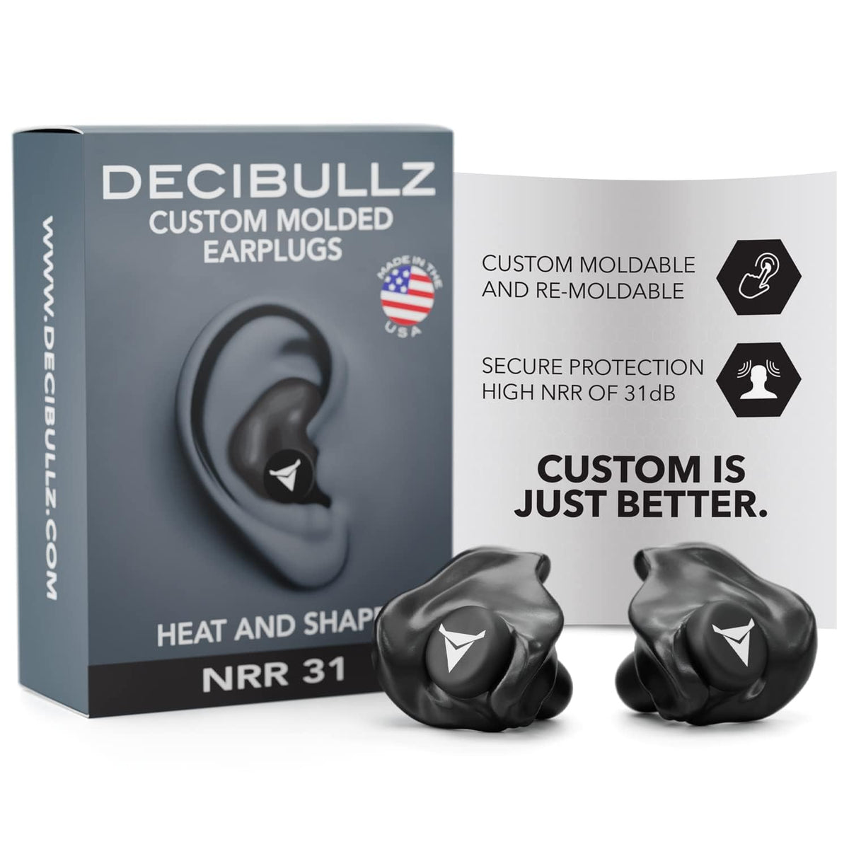 Decibullz custom molded earplugs deliver comfortable hearing protection.