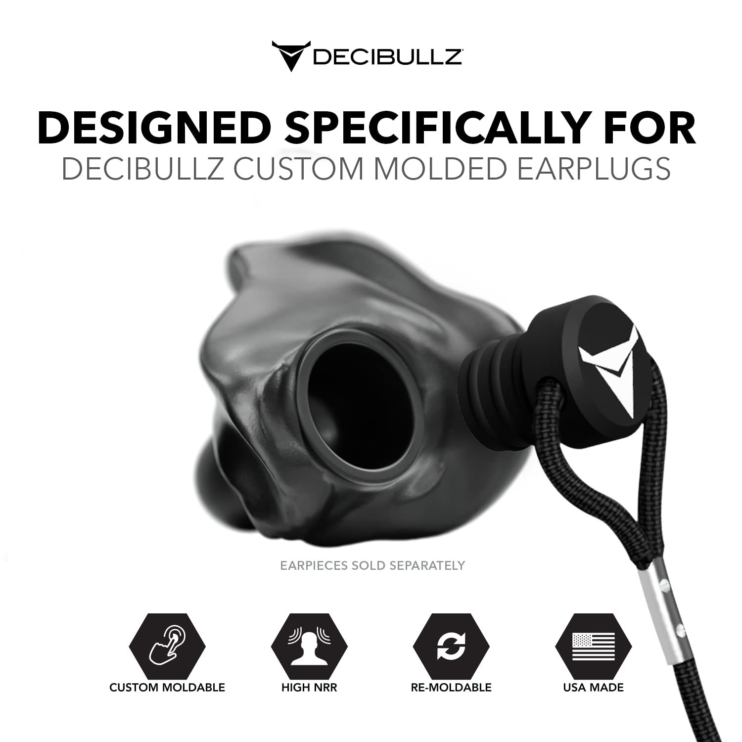 Decibullz earplug lanyard pull-out use for easy removal.
