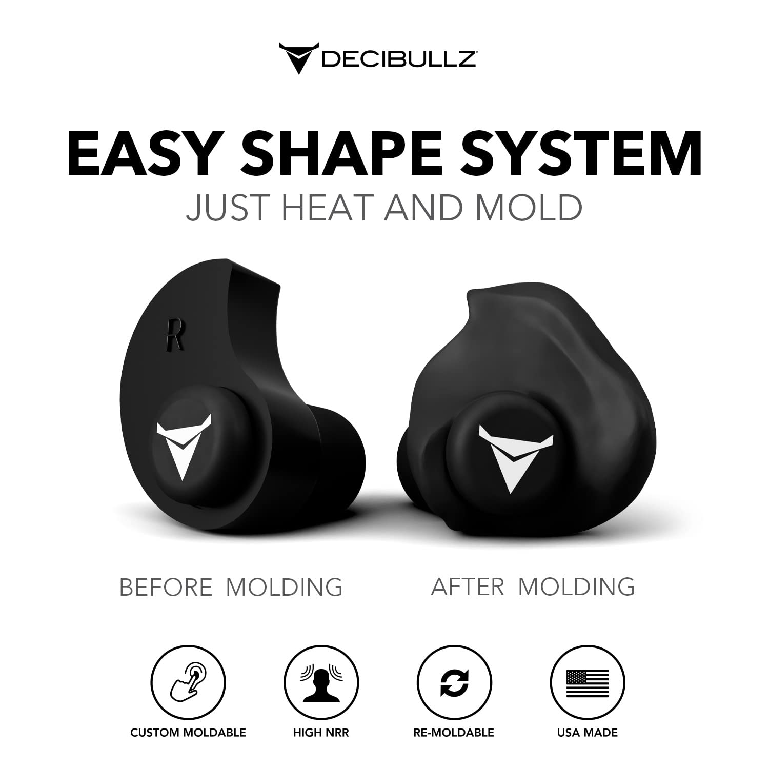 Decibullz reusable design suitable for repeated use and reshaping