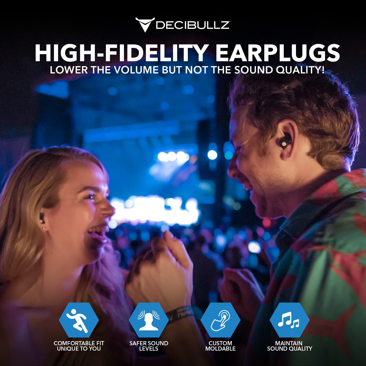 Decibullz high fidelity filters preserve clear sound at events