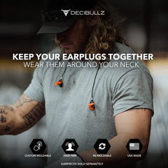 Decibullz lanyard durable materials stand up to tough work conditions.