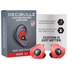 Decibullz custom-molded earplugs showing precise fit for personalized noise control