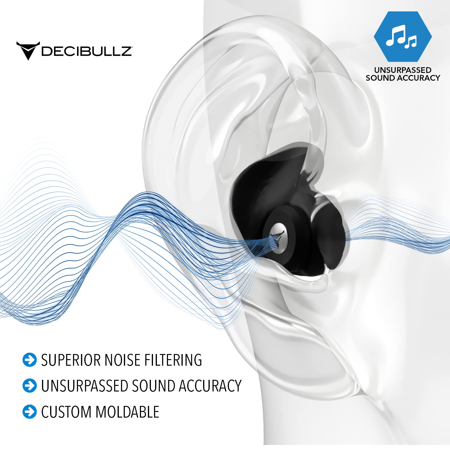Stage use with Decibullz offers protective clarity during loud performances.