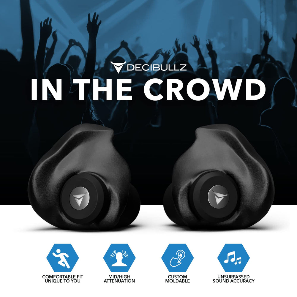 Studio or DJ booth use with Decibullz maintains natural sound while guarding against loud noise.
