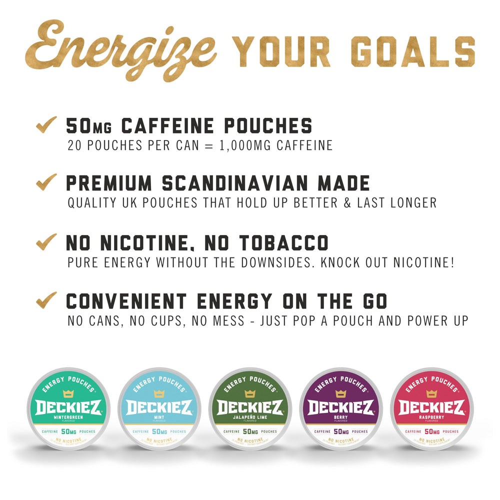 Deckiez Energy Pouches Jalapeño Lime flavor offers bold kick and alertness