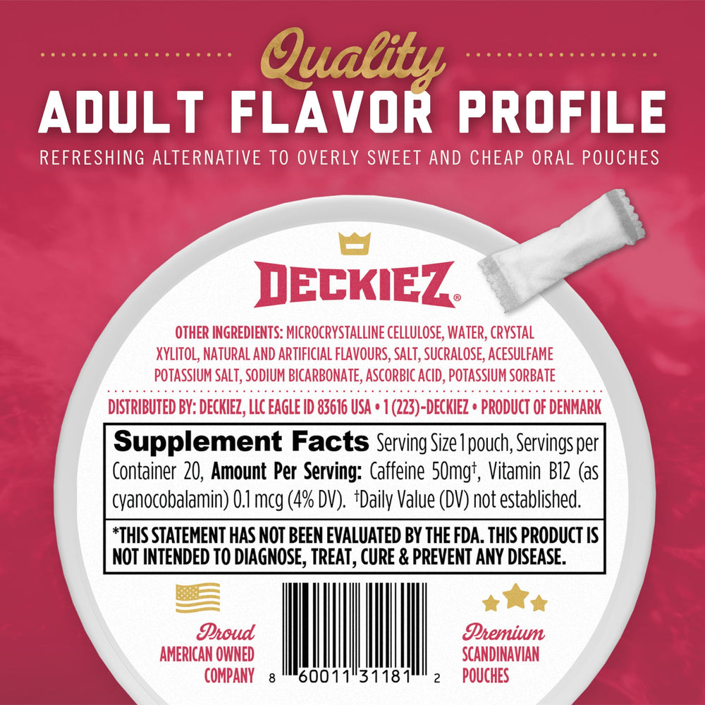 Deckiez Energy Pouches portable packaging for daily routines