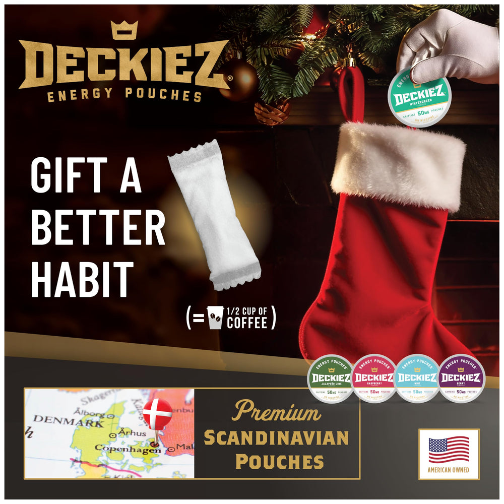 Deckiez Energy Pouches Raspberry flavor for a smooth energy lift