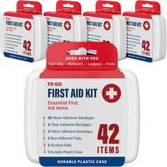 DecorRack 4Pack mini first aid kit case, portable storage for car and home safety.