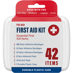 DecorRack car-ready first aid kit in use inside a vehicle.