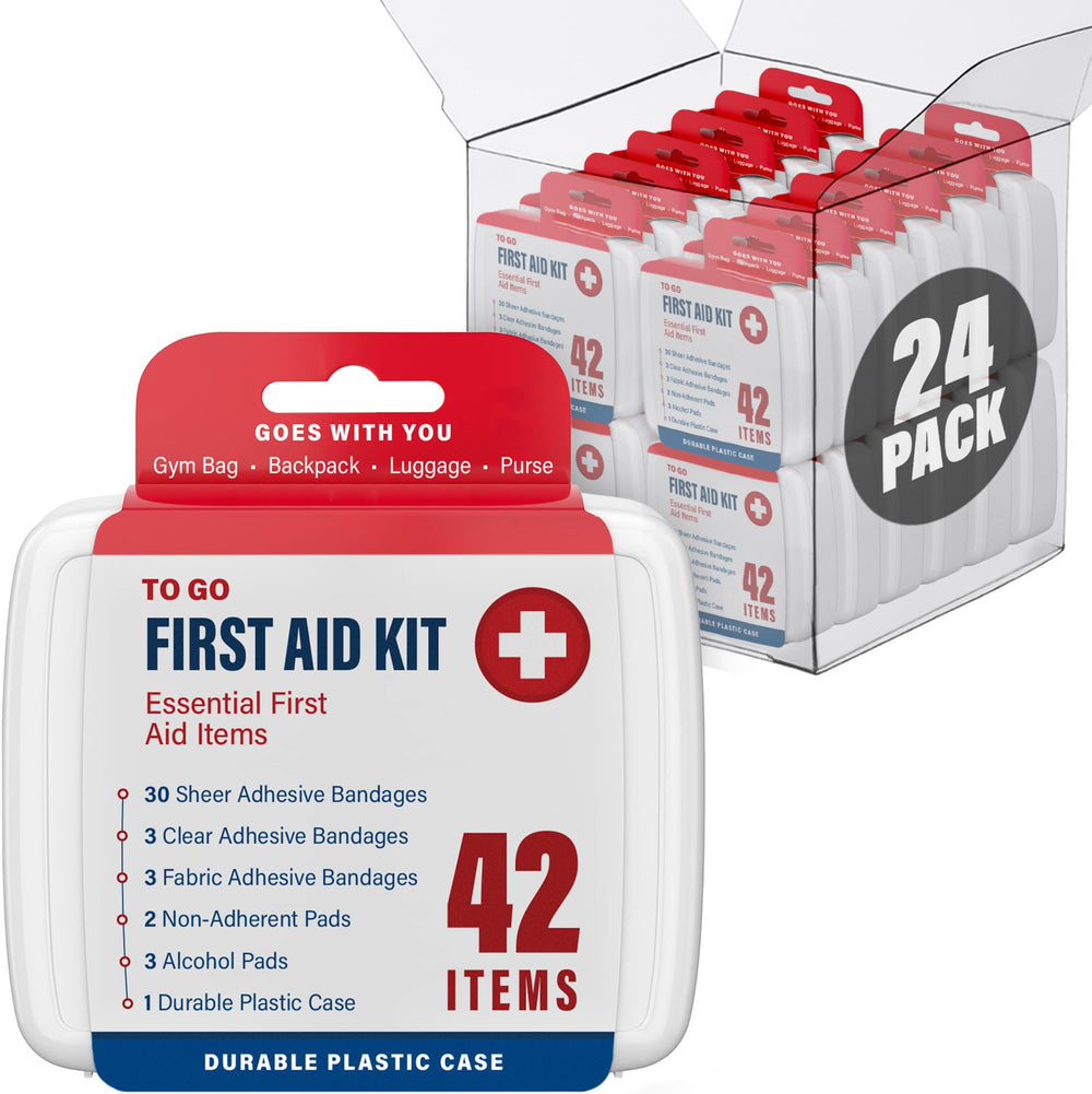 DecorRack first aid kit in a compact case for easy home and travel access.