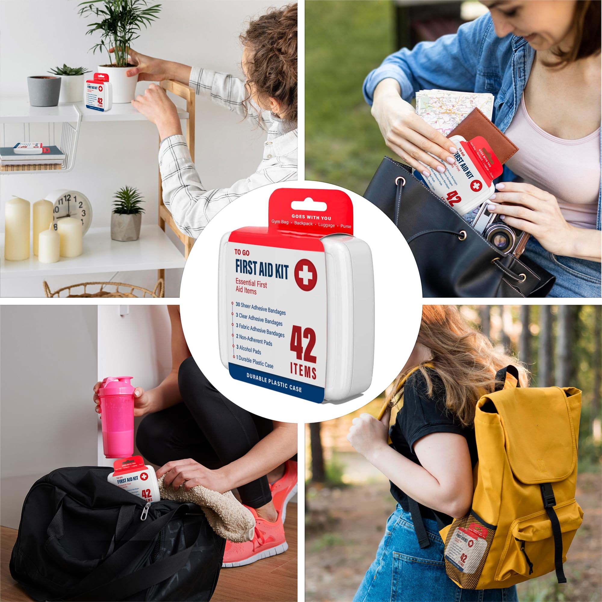 DecorRack outdoor first aid kit ideal for camping and hiking trips.