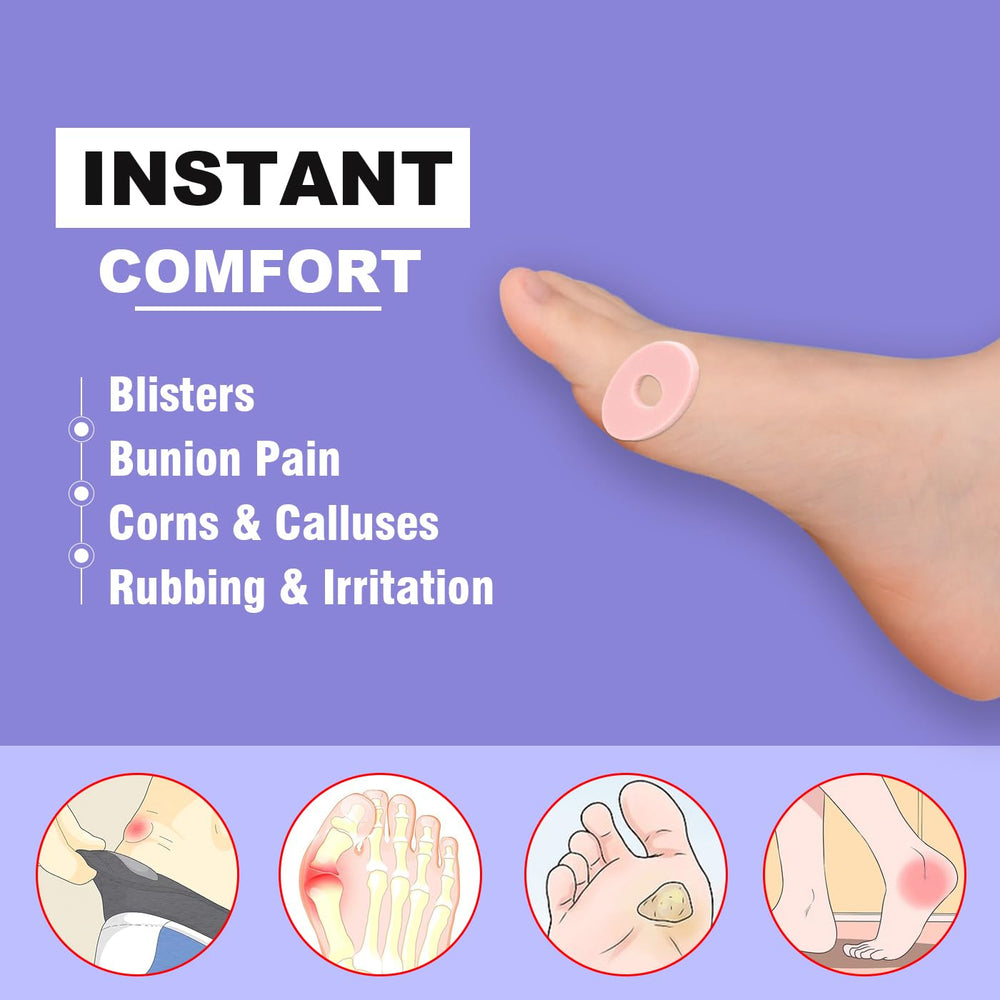 Decproch foam padding self-stick adhesive stays in place for comfortable all-day wear.