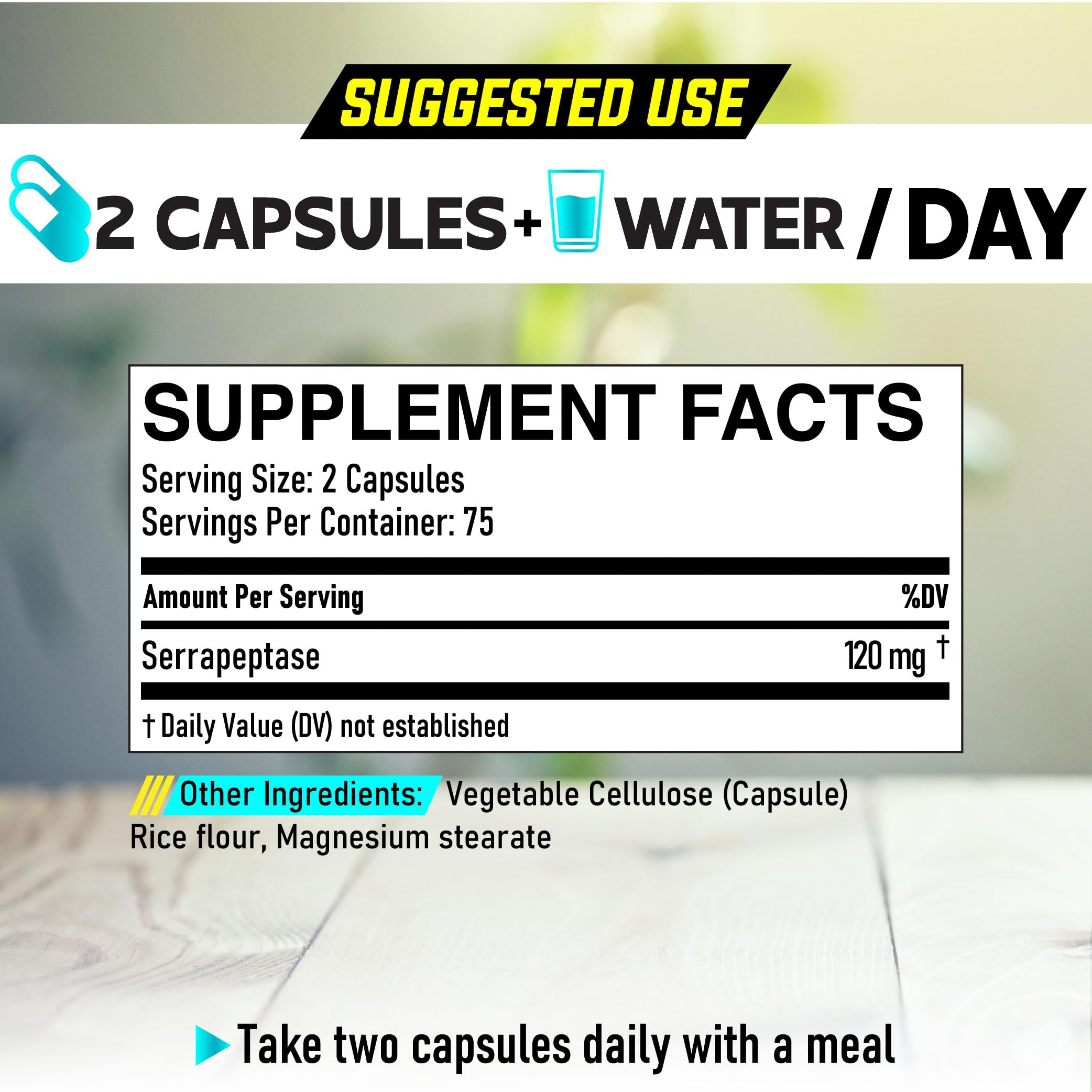 DEDICAD Serrapeptase capsules displayed to illustrate daily immune system support