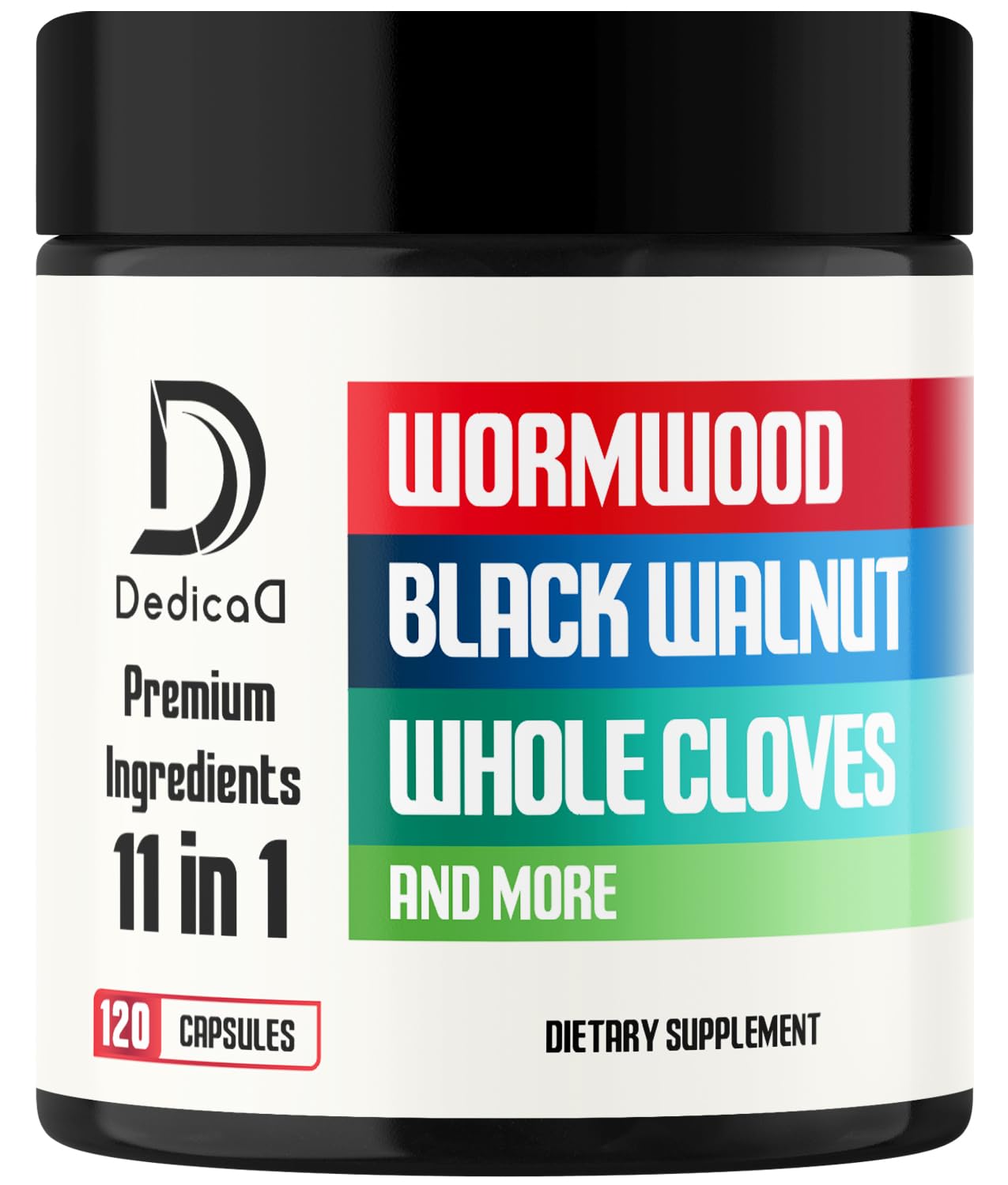 DEDICAD Wormwood supplement bottle front with capsules for daily wellness