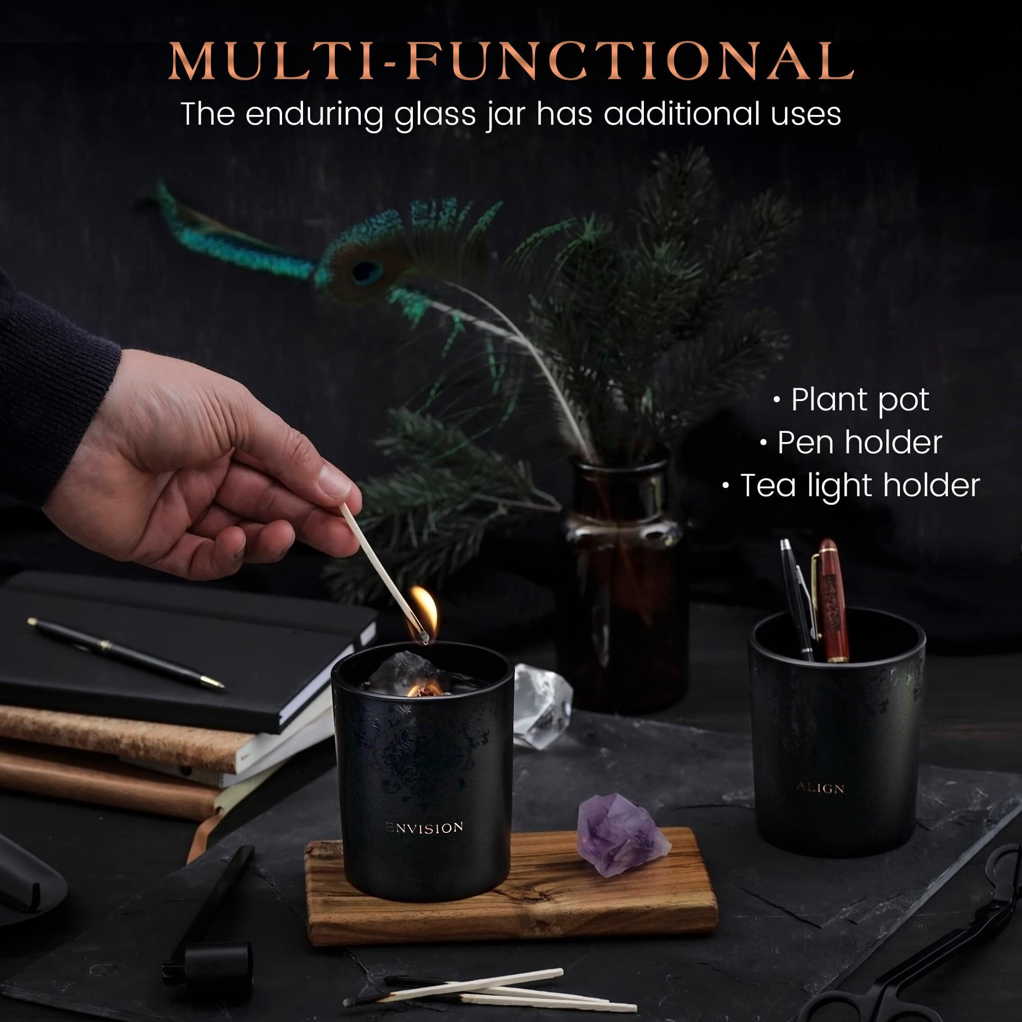 Deep Eden ingredients list highlights natural wax blend and essential oils.
