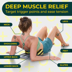 Deep Recovery 4-inch ball applied to back to release tension and improve mobility