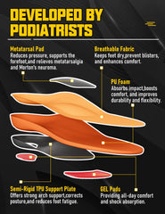 Deepballfeet deep heel-cup stabilizes the heel for safer, steadier steps.