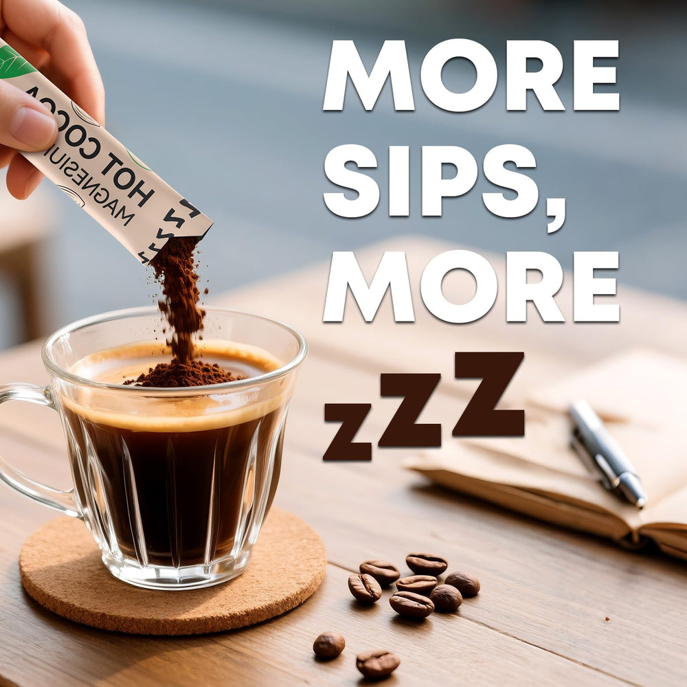 Deepure Dream Chocolate hot cocoa powder ingredients label highlights L-Theanine and magnesium