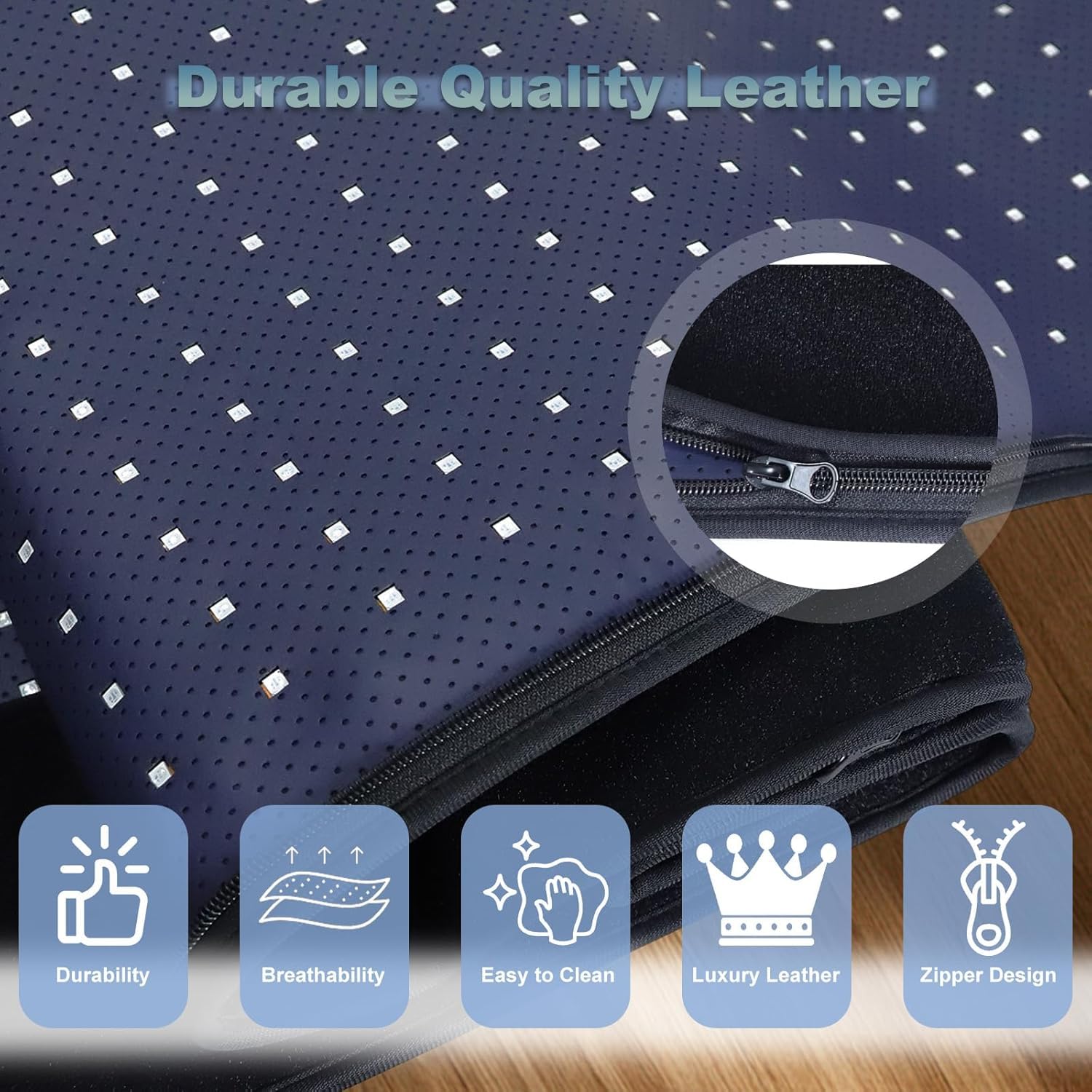Therapy with adjustable duration and heat levels for flexible sessions.