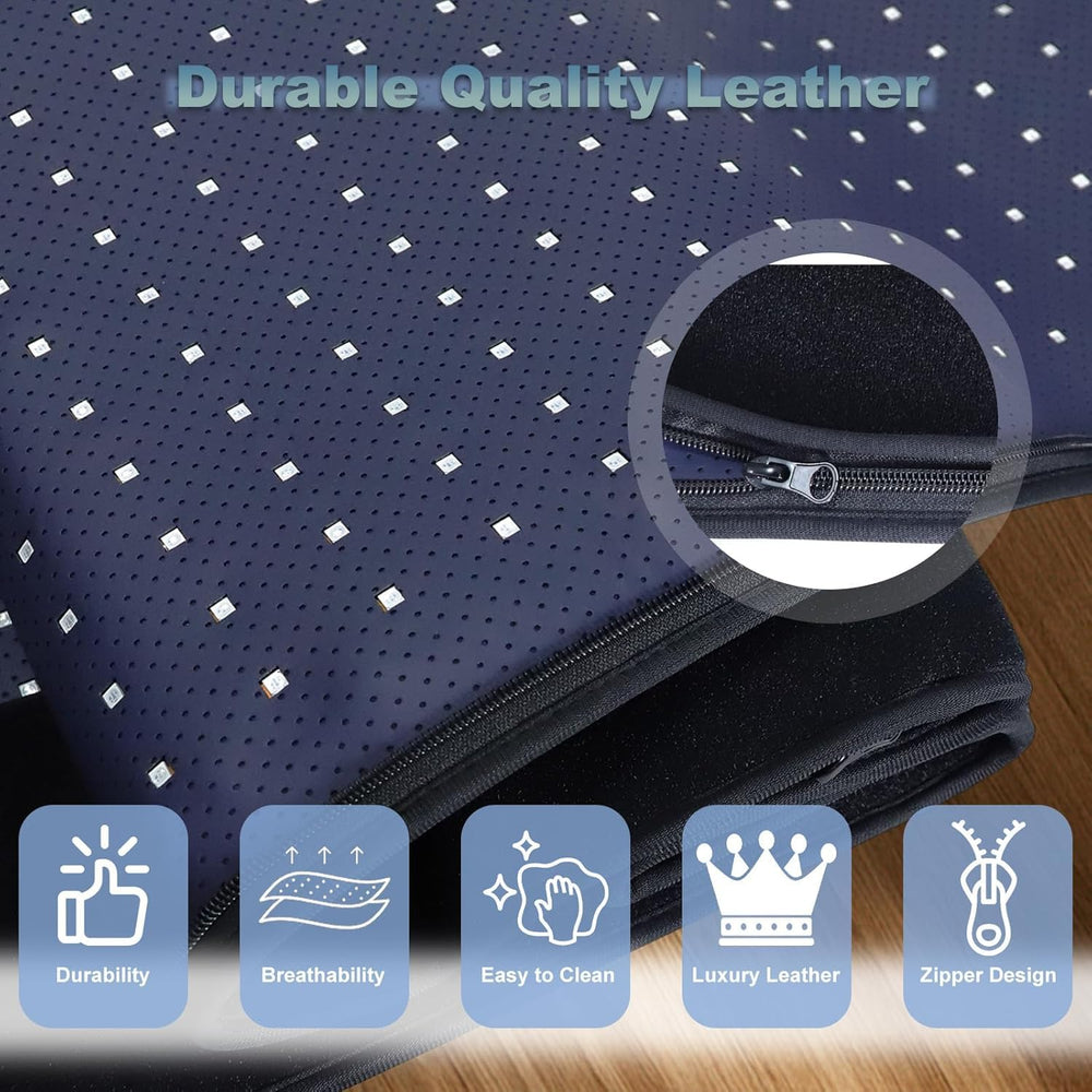 Therapy with adjustable duration and heat levels for flexible sessions.