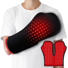 Deerbaba red-light therapy hands device in use for wrist support and comfort.