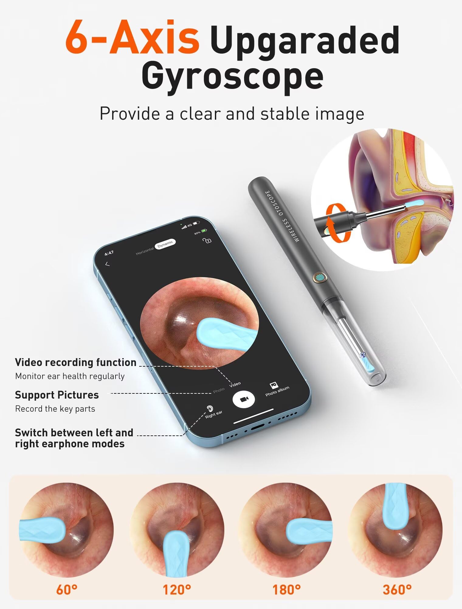 DEETOK ear cleaner camera illuminated ear canal for safe cleaning.