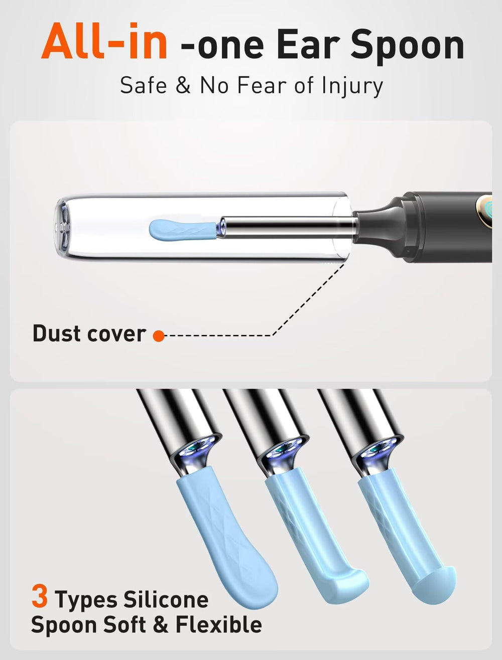 Puntas de repuesto DEETOK para cerumen y limpieza segura.
