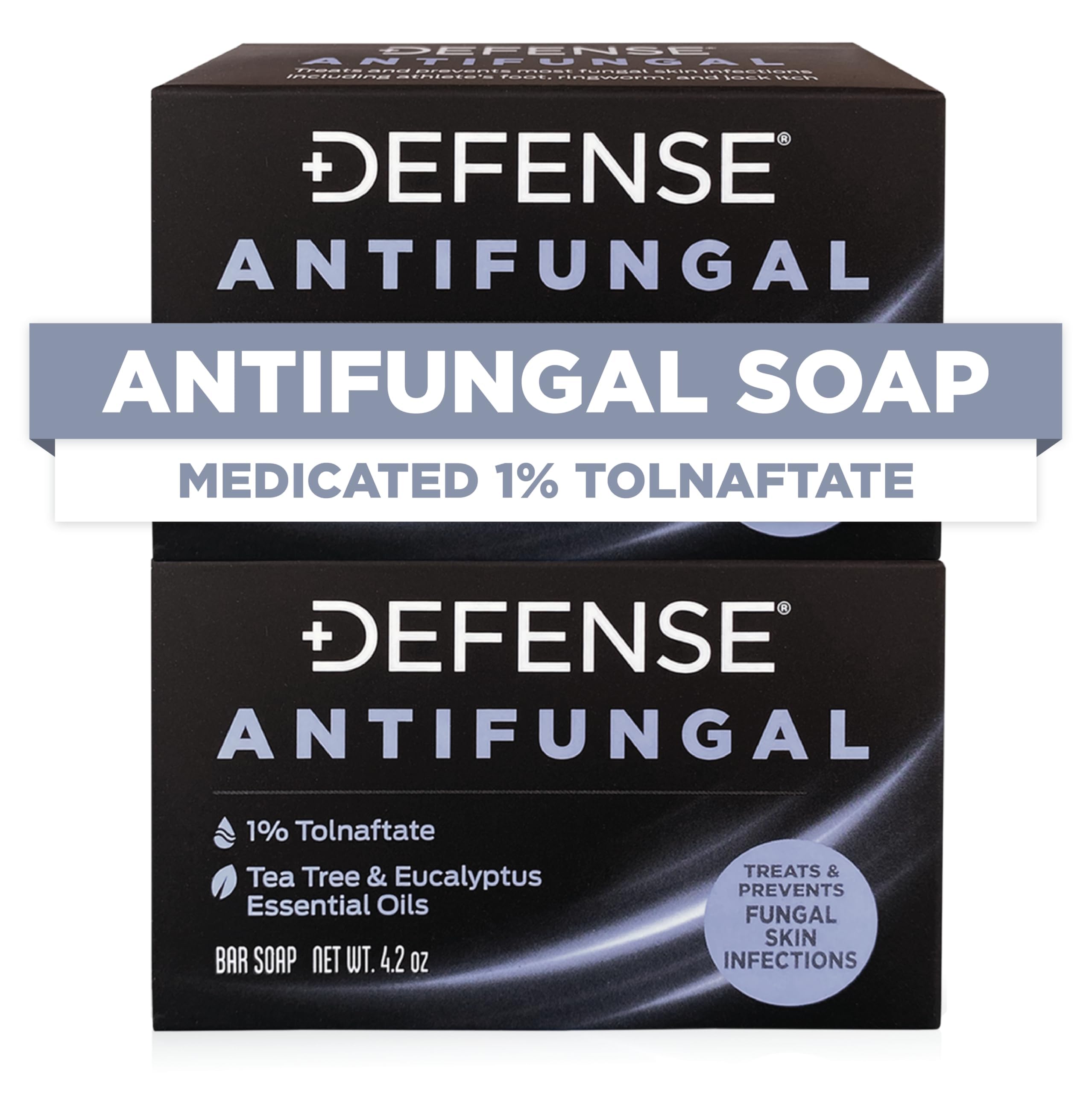 Defense Soap antifungal bar soap 2-pack front view for quick, targeted cleansing
