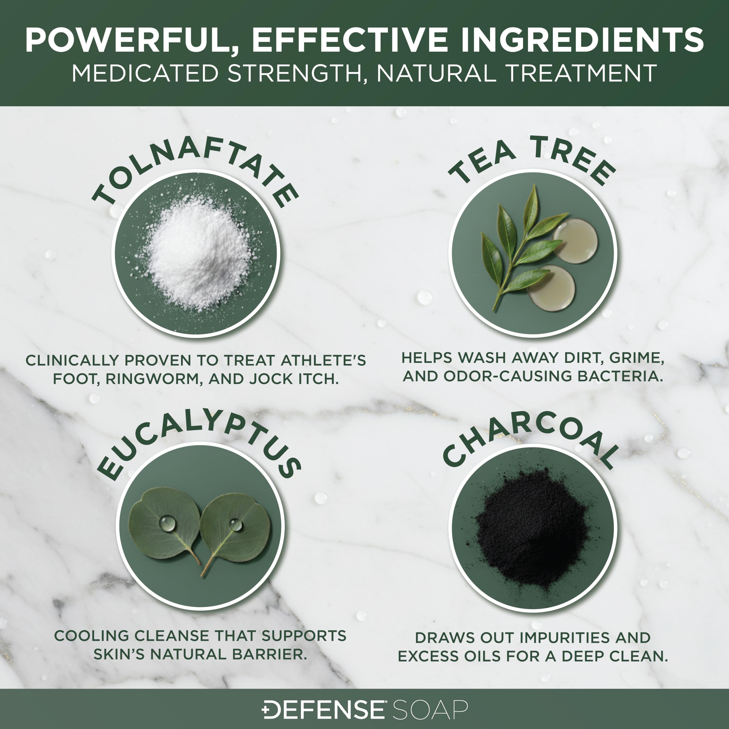 Defense Soap antifungal bar soap foamy lather in hand for application