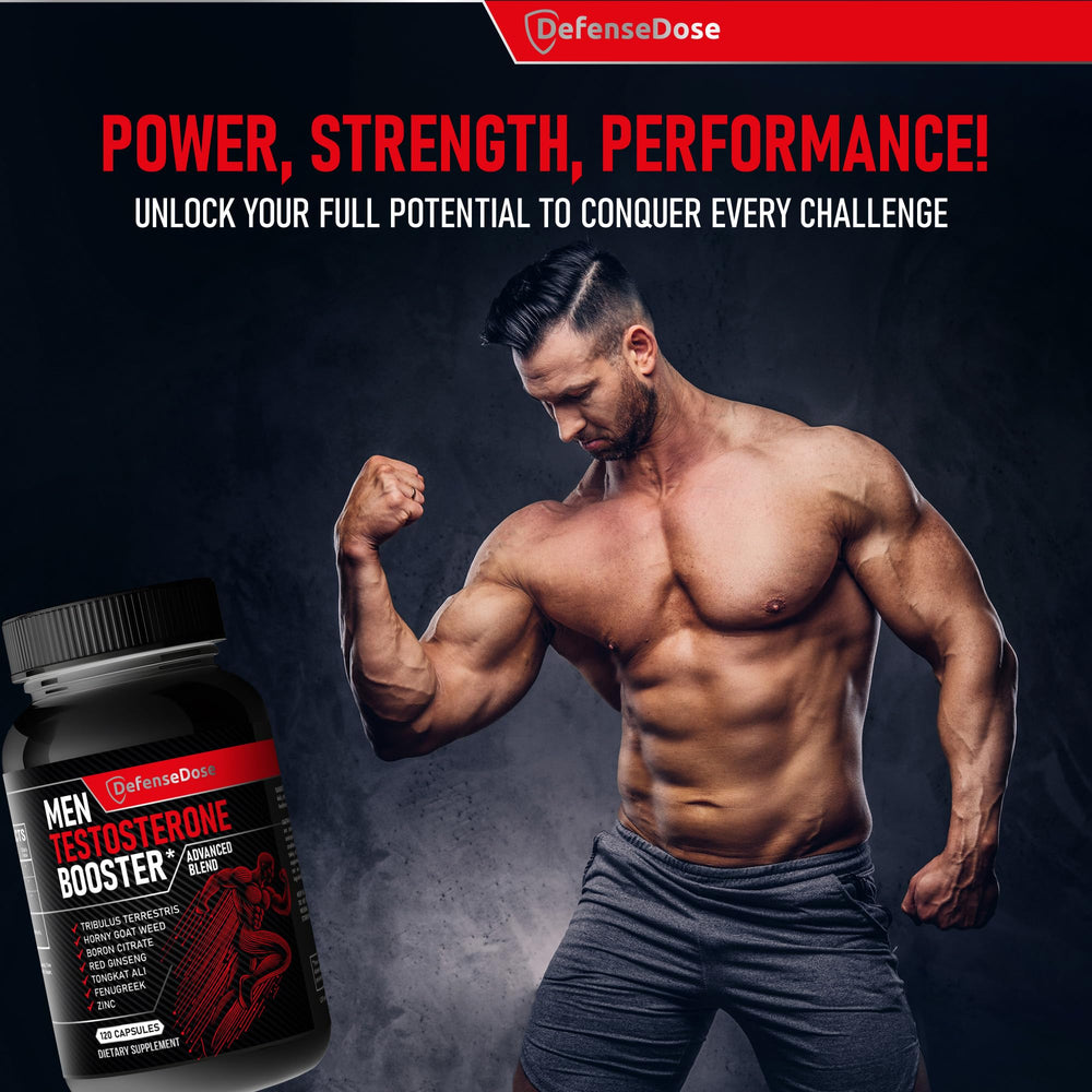 Defense Dose label front highlighting natural ingredients for endurance and lean muscle.