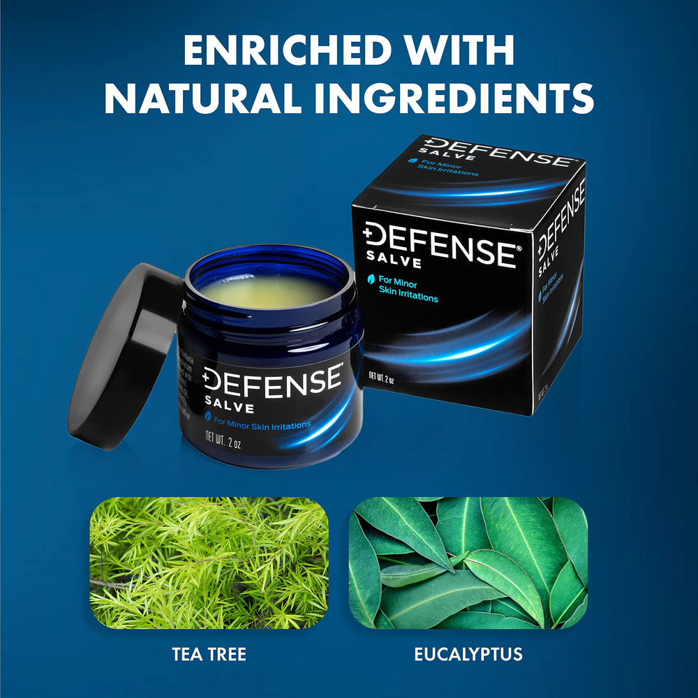 Defense Soap Organic Tea Tree Ointment ingredients highlight natural botanicals for skin health.