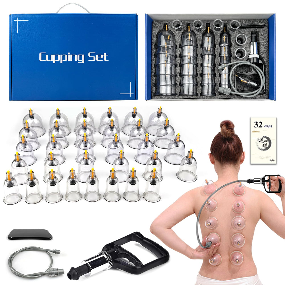 DEFUNX cupping set cups of various sizes arranged for targeted muscle relief.