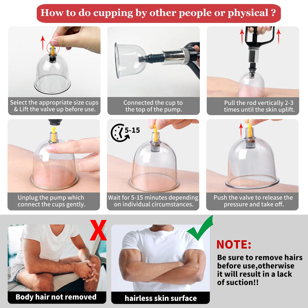 DEFUNX cupping set six cup specifications for versatile placement.