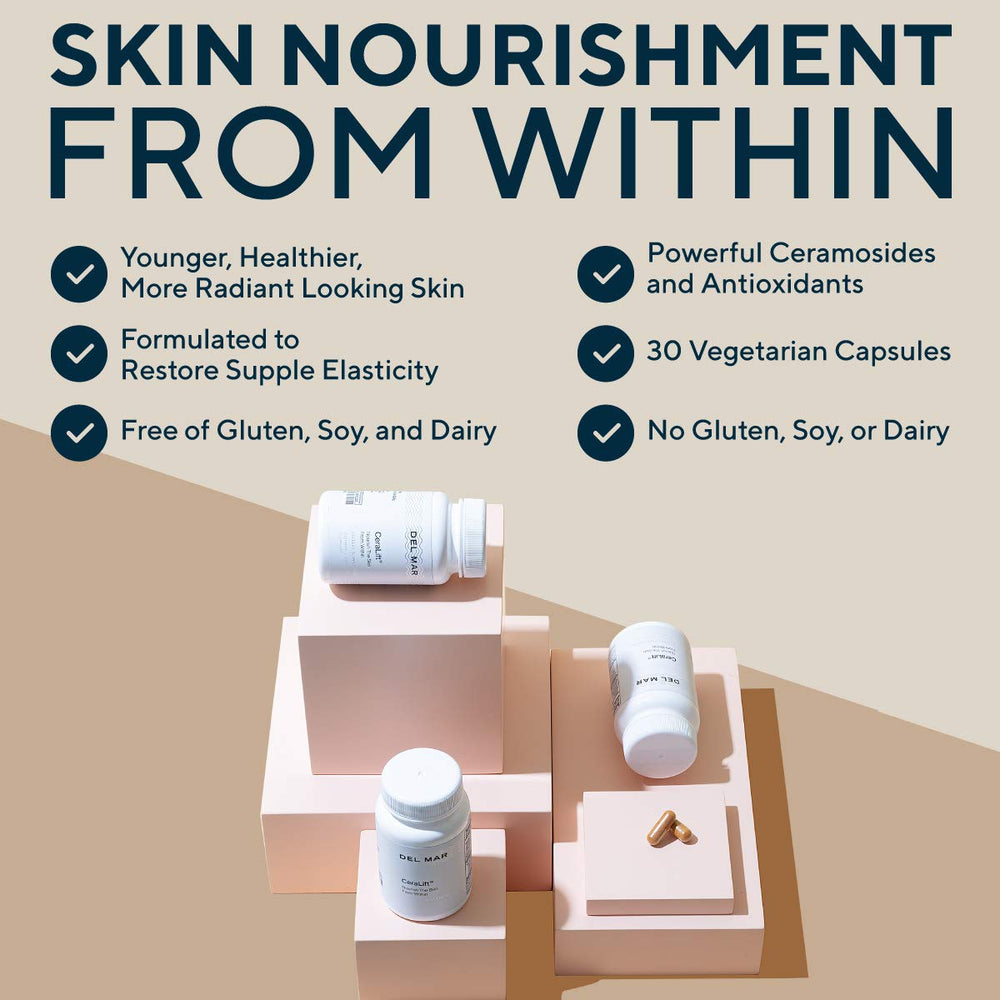 Del Mar Labs CeraLift ingredients visual highlights ceramides and antioxidants for skin support