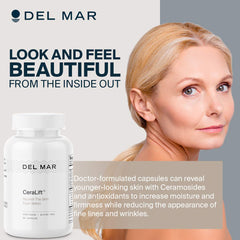 Del Mar Labs CeraLift label detail shows gluten- and dairy-free formulation