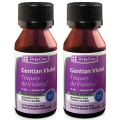 De La Cruz Gentian Violet 1% bottle front view for minor cuts and scrapes.