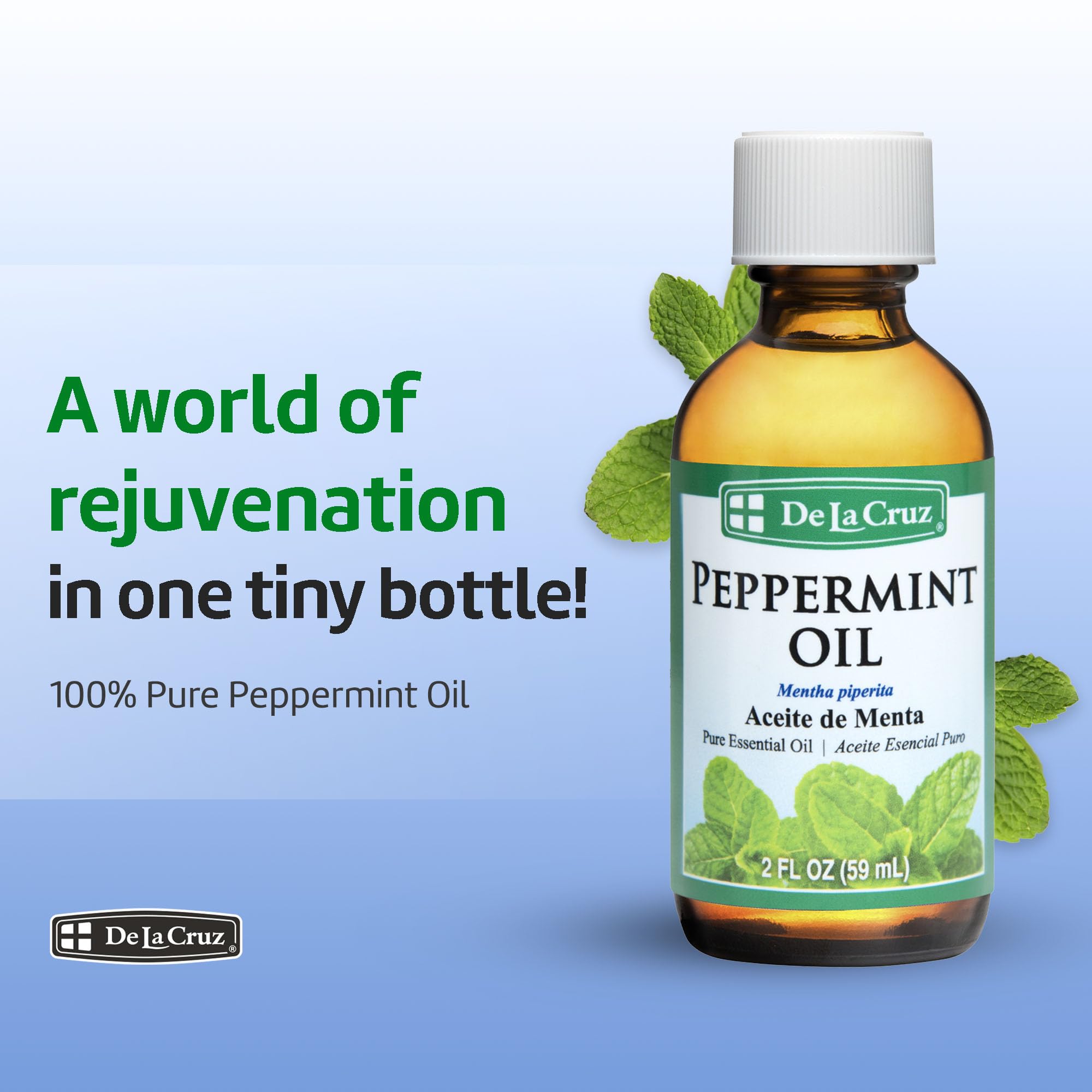 Close-up of peppermint leaves, De La Cruz source for high quality oil