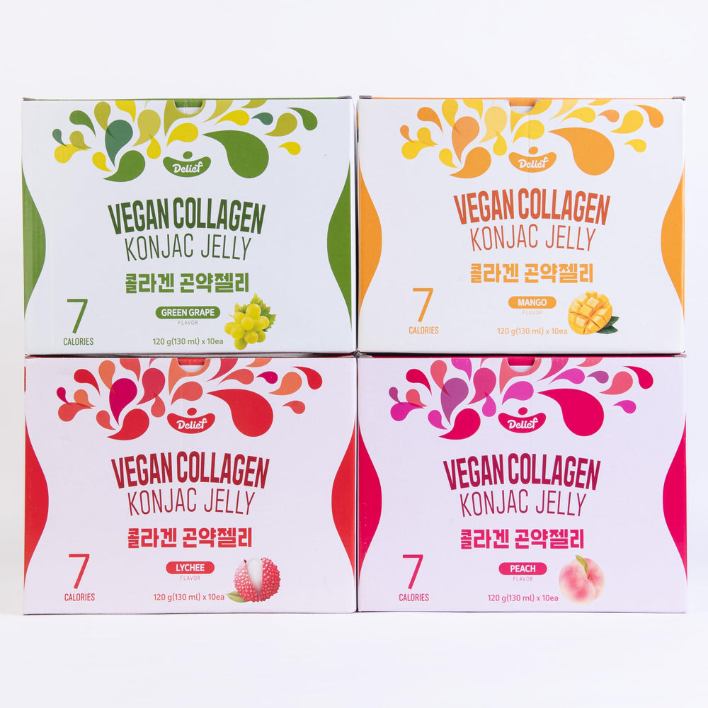 Delief vegan collagen konjac jelly peach mockup display for retailers