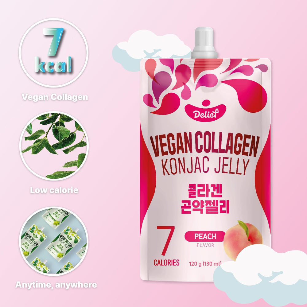 Delief vegan collagen konjac jelly peach packaging with box for travel