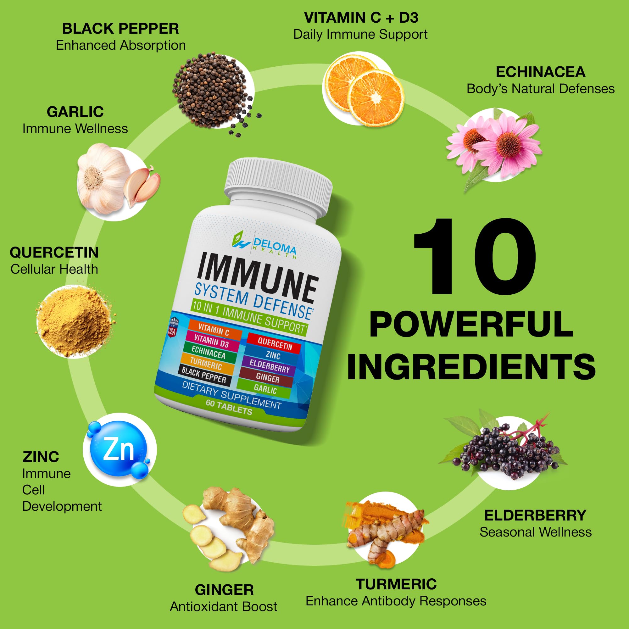 Deloma Health elderberry echinacea blend emphasizes traditional wellness herbs.