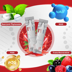 Denivus NAD+ 1000mg berry flavor sticks ready to drink on the go