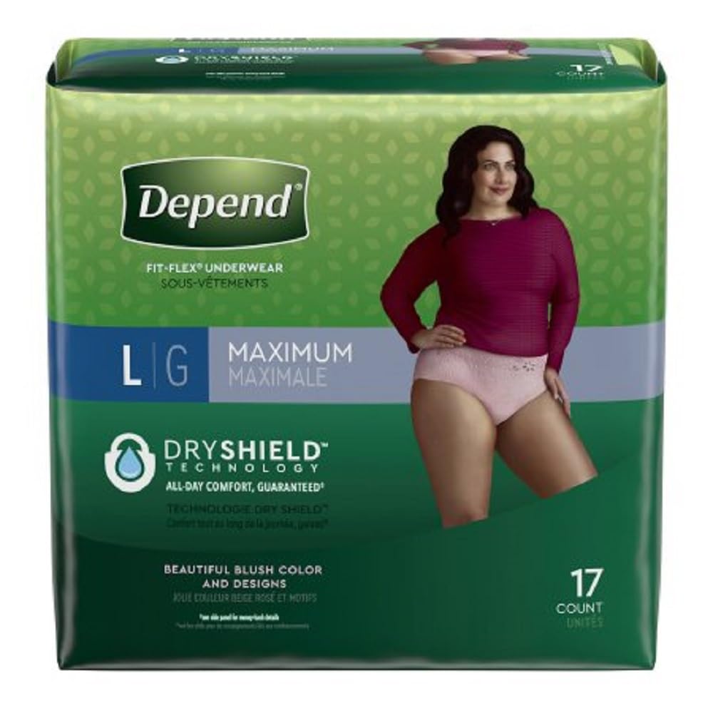 Depend FIT-FLEX adult underwear pull-on large with heavy absorbency for discreet daily protection