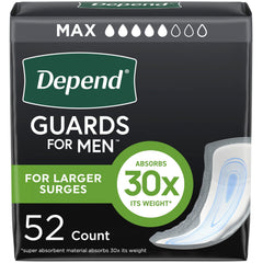 Depend Guards for Men maximum absorbency pad for secure protection